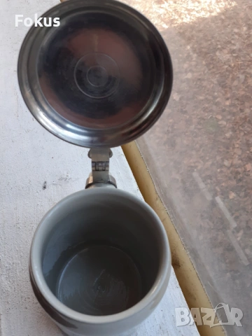 Стара немска колекционерска халба с капак керамика 1965г, снимка 5 - Антикварни и старинни предмети - 53444516