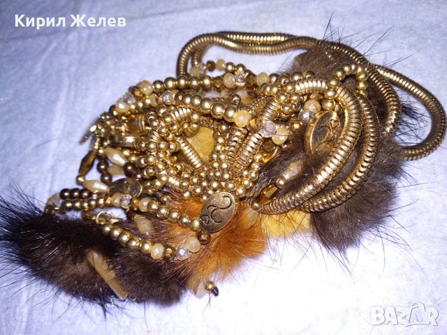 ШАРМАНТНА ВИНТИДЖ АРТ с ПОЗЛАТА ОГЪРЛИЦА от БЛАГОРОДНА СТОМАНА и ПУХЧЕТА 9308, снимка 16 - Колиета, медальони, синджири - 41860894