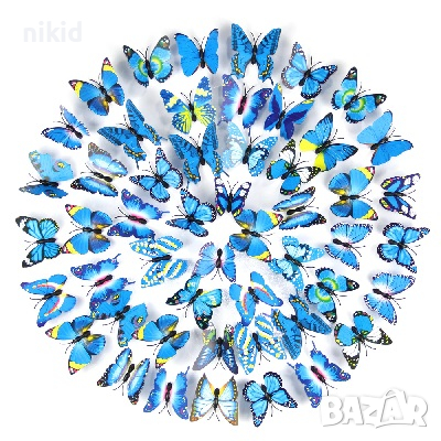 12 микс малки цветни едноцветни пеперуди pvc за украса декорация, снимка 5 - Други - 33551041