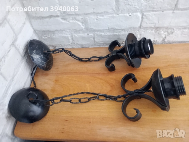 Стари лампи висящи от ковано желязо , снимка 9 - Антикварни и старинни предмети - 52484434