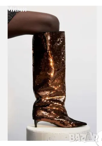 Уникални богуши Zara, снимка 5 - Дамски ботуши - 47696036