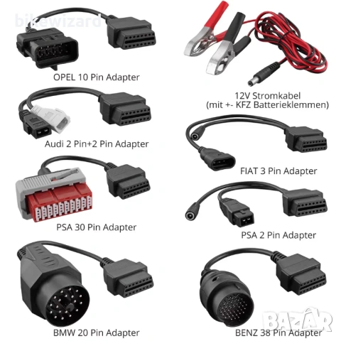 AUTOUTLET Диагностичен адаптер OBD2 от 8 части – Универсални НОВИ, снимка 4 - Части - 53718847