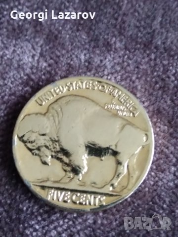5 цента САЩ 1936 ПОЗЛАТЕНИ Бъфало, снимка 4 - Нумизматика и бонистика - 10860304