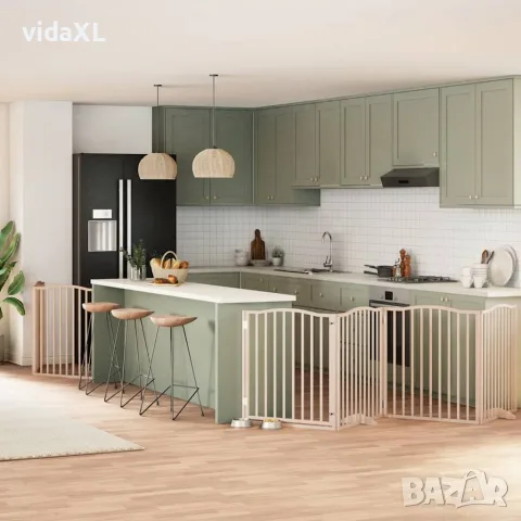 vidaXL Сгъваема преграда за кучета с врата 8 панела 640 см топола, снимка 2 - За кучета - 56146651