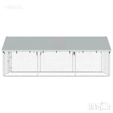 vidaXL Дворна клетка за кучета с покрив, 400x200x150 см, снимка 8 - За кучета - 56146198