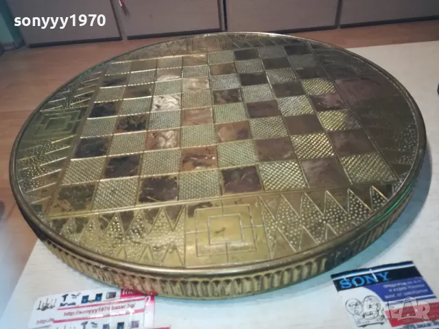 ЗЛАТНА МАСА 60СМ ОТ ФРАНЦИЯ-ПЛОТ МЕД МЕСИНГ 0411241719LNWCR, снимка 9 - Антикварни и старинни предмети - 47838894