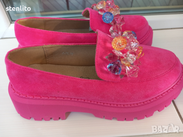 Нови Дамски мокасини цвят фуксия, снимка 12 - Дамски елегантни обувки - 44335827