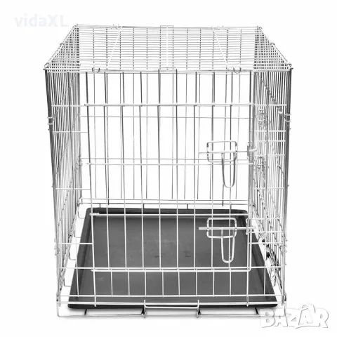 vidaXL Сгъваема метална кучешка клетка, размер L, снимка 2 - За кучета - 56146250