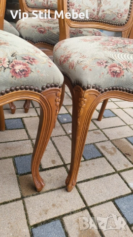 Италиански столове с гобленова дамаска , снимка 7 - Столове - 53300220