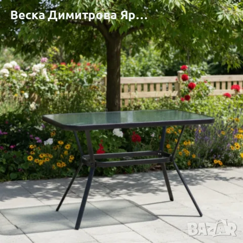 Елегантна правоъгълна маса – стъклен плот, модерен и устойчив дизайн, снимка 5 - Маси - 55996723