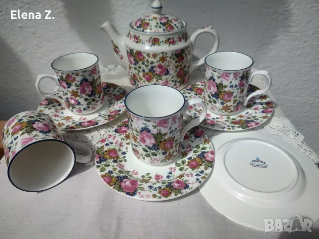 James Sadler Olde Chintz Чайник, чаши и чинийки, снимка 2 - Сервизи - 56137827