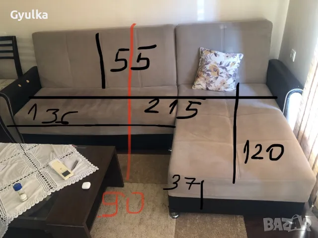Холов ъглов диван с функция сън и ракла, снимка 4 - Дивани и мека мебел - 48827414
