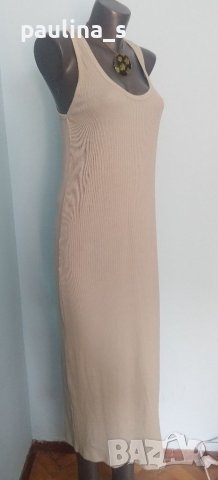 "Zara" резедава рипсена памучна рокля, унивресален размер / колие тип чокър , снимка 2 - Рокли - 41747611