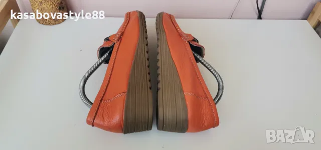 Оранжеви Обувки, мокасини 38н.Естествена кожа , снимка 12 - Дамски ежедневни обувки - 49474683