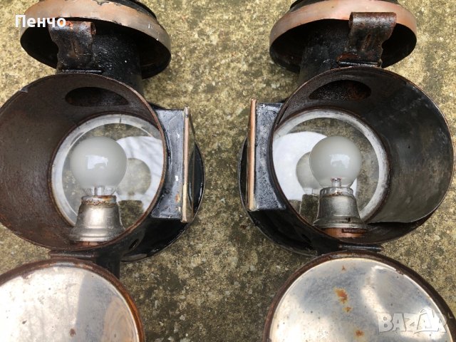 чифт старинни фенери за файтон, снимка 4 - Антикварни и старинни предмети - 34250352