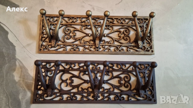 Масивна Чугунена закачалка с Барокови елементи., снимка 3 - Закачалки - 39812994