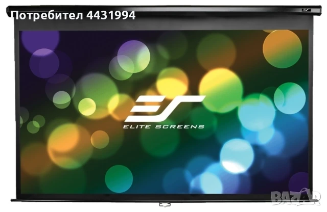 Екран, Elite Screen M84UWH Manual, 84" (16:9), 185.4 x 104.1 cm, Black, снимка 1