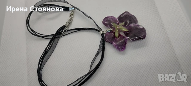 Колие с естествен цвят на Налба. Дължината е максимално 23 см, цвета е с размери 5,5/5 см. , снимка 10 - Колиета, медальони, синджири - 51090496