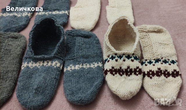 Коледни и обикновени, вълнени чорапи и терлици, ръчно плетени, снимка 15 - Ръчно изработени сувенири - 42677215