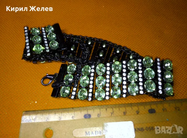 РАЗКОШНА БЛЕСТЯЩА КРИСТАЛНА МАРКОВА МОДНА РЕТРО АРТ СТИЛ ОГЪРЛИЦА на ZARA 47383, снимка 13 - Колиета, медальони, синджири - 47297723