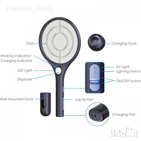 Нова Елекрическа ракета за комари LED светлина 3-слойна защитна мрежа, снимка 2 - Къмпинг мебели - 33783591
