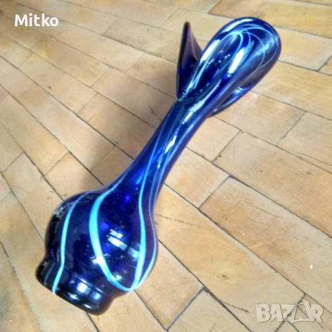 Ваза син кристал, снимка 6 - Вази - 52330399