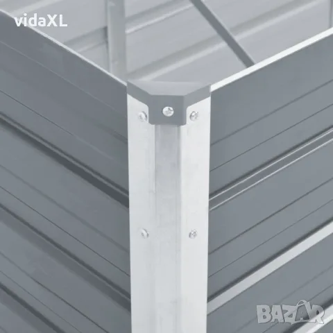 vidaXL Градинска висока леха поцинкована стомана 600x80x45 см сива, снимка 5 - Саксии и кашпи - 56147590