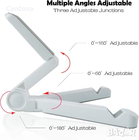 Универсална стойка за таблет, регулируем държач, преносима, сгъваема, за телефони и таблети (4-13 ин, снимка 2 - Селфи стикове, аксесоари - 40419957
