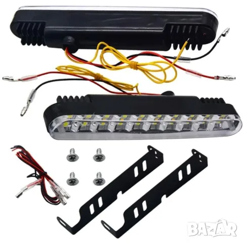 Дневни LED светлини 190 x 40 x 25мм 12W бяло и жълто 24V 2 броя, снимка 5 - Аксесоари и консумативи - 55865093