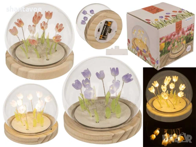 Нежна декоративна лед лампа - лалета