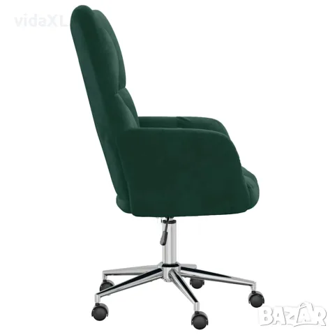 vidaXL Релакс стол, тъмнозелен, кадифе, снимка 4 - Дивани и мека мебел - 56146906