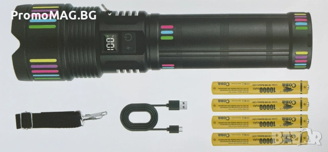 Голям мощен LED фенер COBA CB-802, снимка 7 - Къмпинг осветление - 53349920