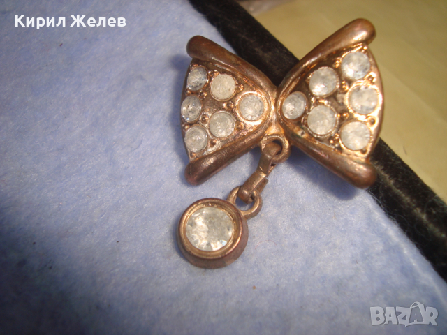 ПОЗЛАТЕНО СКЪПОЦЕННО КРИСТАЛНО БИЖУ УКРАШЕНИЕ АРТ АПЛИКАЦИЯ ПАПИОНКА 26432