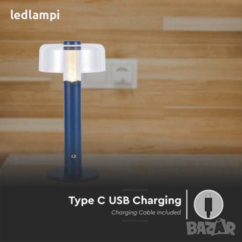 Настолна LED Лампа 1W Димиране Виолетова Презареждане Топло Бяла Светлина, снимка 3 - Настолни лампи - 41143243