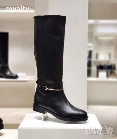 Равни ботуши - черна кожа