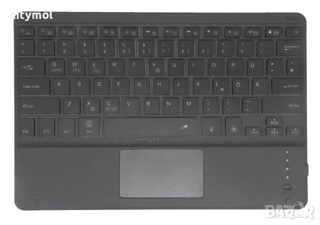 Bluetooth ултра тънка клавиатура с тъчпад, акумулаторна батерия и подсветка, снимка 4 - Клавиатури и мишки - 40732401