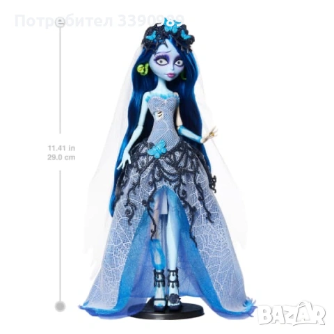 Колекционерска Кукла Емили Monster High - Corpse Bride, 29 cm, снимка 4 - Кукли - 53410353