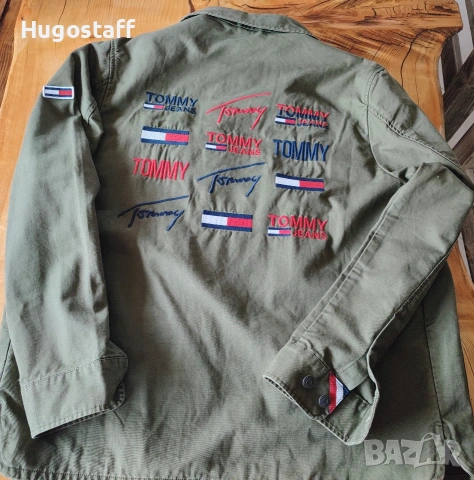 Военно Tommy Jeans TJM CARGO JACKET мъжко яке military Style зелено памук ХЛ 