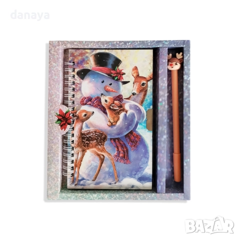 6133 Подаръчен коледен тефтер таен дневник с химикалка и ключе, снимка 6 - Ученически пособия, канцеларски материали - 51879130