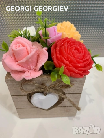цветя изработени с глицеринов ароматен сапун и Българска роза 🌹 Стара Загора Център ., снимка 9 - Изкуствени цветя - 53463302