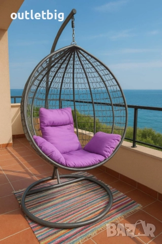 Люлка градинска висяща люлка тип гнездо,яйце–Промоция , снимка 6 - Градински мебели, декорация  - 52233135