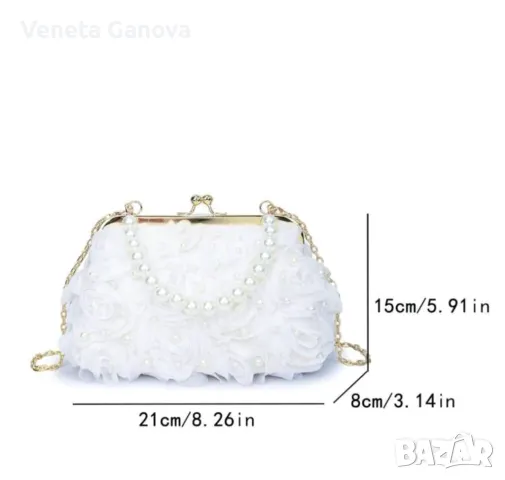 Страхотна Бяла клъч чантичка , снимка 3 - Чанти - 50314676