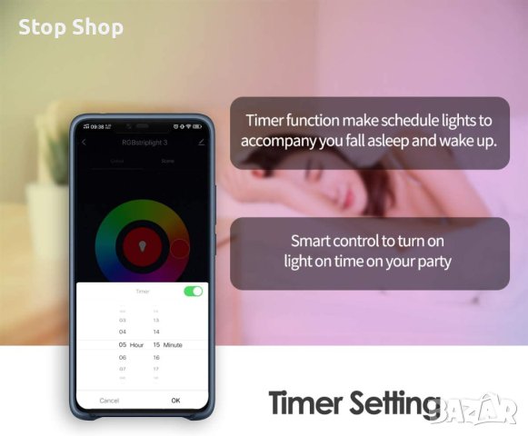 WEILY WiFi Led Strip Lights 2x15m Гъвкаво променящ се цвят RGB Phone Control Smart Led Light Str, снимка 7 - Лед осветление - 40840713