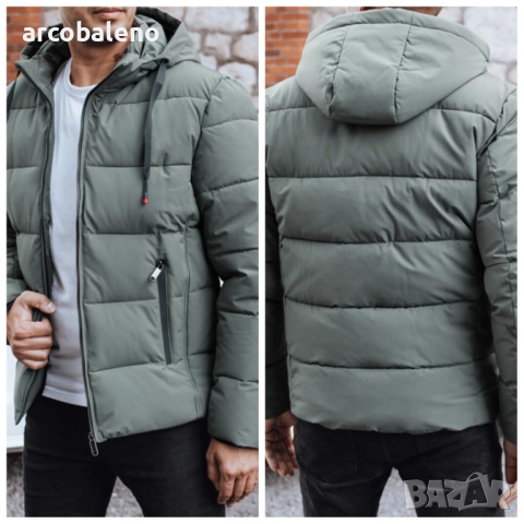 Мъжко зимно ватирано яке с качулка, 4цвята , снимка 11 - Якета - 52259493