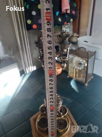 Интересна антикварна метална лампа, снимка 7 - Антикварни и старинни предмети - 53296535