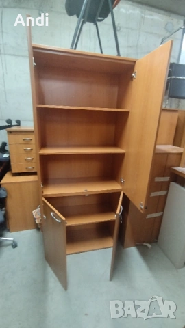 Двукрил гардероб с четири врати - Офис шкаф с рафтове 86/42/205 см, снимка 4 - Гардероби - 53661833