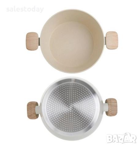 Керамична тенджера с незалепващо покритие + капак, снимка 3 - Съдове за готвене - 52748259