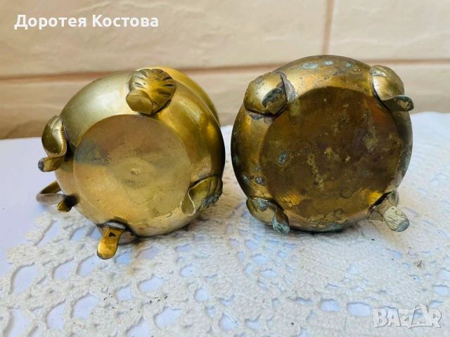 Красив месингов комплект от Англия - 5 части, за кафе / чай , снимка 9 - Антикварни и старинни предмети - 53742554