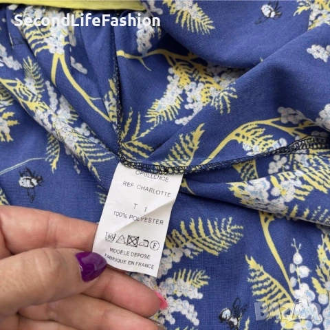 Мини рокля Opullence Charlotte с гол гръб размер S флорален принт с пчели, снимка 3 - Рокли - 53219618