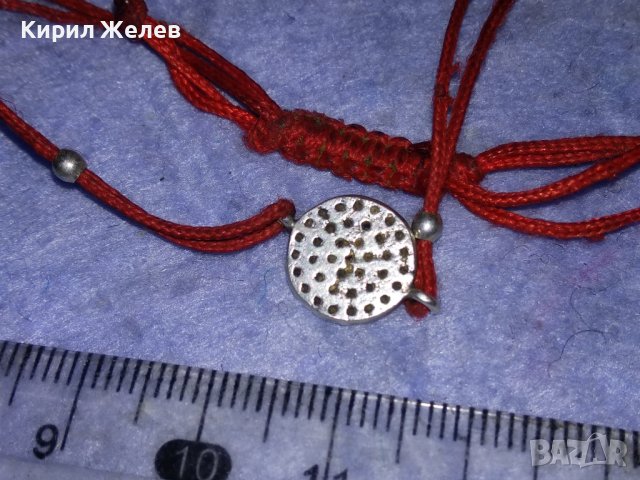 НЕЖНА ХЕНД-МЕЙД ФЕШЪН АРТ ГРИВНИЧКА За ЩАСТИЕ СРЕБРО с ФАСЕТИРАНИ ЦИРКОНИ и ЧЕРВЕНО КОНЧЕ 38270, снимка 4 - Гривни - 40932557